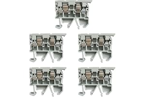 ASK1EN DIN Rail Mount säkringshållare terminalblock (5-pack) – 6,3 A, 500 V, lämplig för distributionslådor, skåp och högtryc