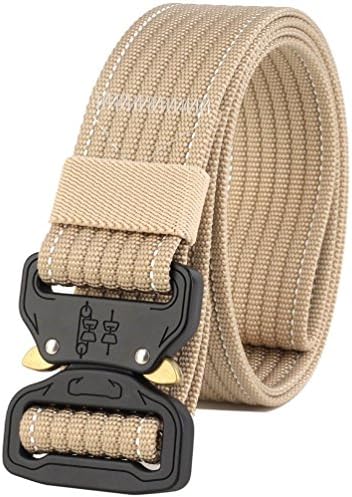 Cobra Tactical Belt,Military Men Belt with Heavy Duty Quick Release Metal Buckle,Durable Breathable Webbing Belt for Shooter Sports EDC for Pants Below 48inch [51" Long 1.5" Wide] (Grey)