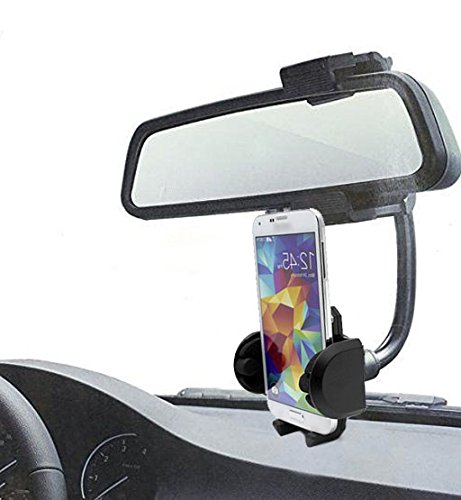 DOBOÂ® Supporto cellulare da specchietto retrovisore auto sostegno smartphone orientabile snodato porta cellulare per auto rotazione