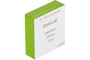 stonylab Círculos de Papel de Filtro Cuantitativo, Papel de Filtro de Celulosa de 74mm de Diámetro con Velocidad de Filtración Media de Retención de Partículas de 20 Micrones, Paquete de 100