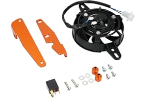 NICECNC Arancione 2 + 4 Stroke Gruppo ventole di raffreddamento del radiatore elettrico Compatible with KTM 125-500 XC/XCF/XCW/SX/SXF/EXC/EXCF/TPi/6D,See Fitment