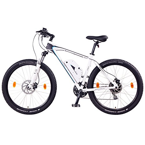 NCM Prague+ 27,5″ Zoll E-MTB,Mountainbike E-Bike, 36V 250W Bafang Motor, 36V 14Ah designer Rahmen Akku mit Panasonic Zellen, hydraulische Tektro Auriga Scheibenbremsen, 24 Gang Shimano Acera Gangschaltung, matt weiß,schwarz - 4