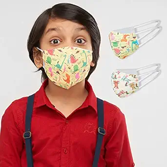 WELSPUN HEALTH Anti-bacterial Reusable Cotton mask for kids - 2 PC set