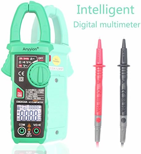 Anyyion Clamp Meter Auto-Ranging Multimeter with Voltage Digital Multimeters Ammeter Resistance Continuity Measurement Tester ( One key smart operation )