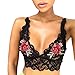 Produktbild xinhai7682 Damen Crop BH,Frauen Dessous Korsett Plus Size Spitzen Blumen Bralette Bralet BH Tank Cami Crop Unterwäsche Sexy Strappy Dessous Set Open Cup Halfter Spitze Babydoll