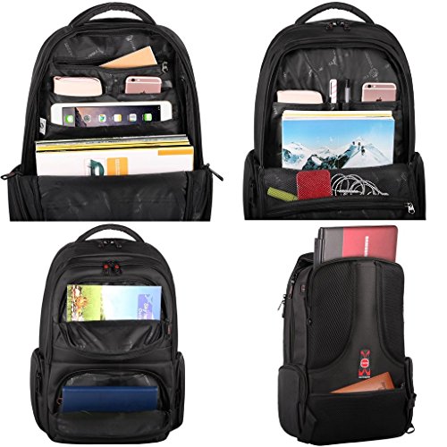 Norsens Notebook Laptop Rucksack 17 Zoll Gepolstert Wasserdichter Business Rucksack Damen Silber - 3