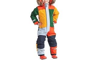 SUYUKU Schneeanzug für Kinder Jungen Winter Kleinkind Schneeanzug Daunenjacken Mantel mit Abnehmbarer Kapuze wasserdichte Skianzüge Thermo Overall Outdoor Kinder Jungen Warme Jumpsuits