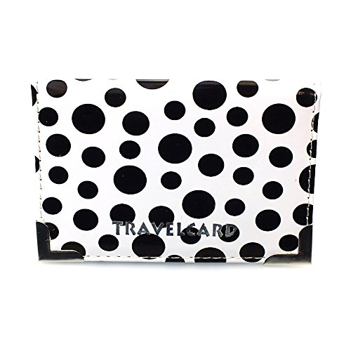 Preisvergleich Produktbild Kunstleder-Halter für Busfahrkarte / Fahrausweis-von Lizzy® weiß Polka Dot - White