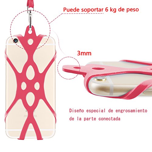 Remeel Handy Lanyard mit universalem HandyhÃ¼lle Halter aus Silikon fÃ¼r iPhone X iPhone 8 iPhone 8plus iPhone 7 iPhone 7plus iPhone 6 6s und auch fÃ¼r alle GrÃ¶ÃŸen von Smartphones (Rosa)