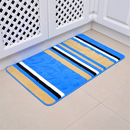 Preisvergleich Produktbild kemai Haushalt Badezimmer Rutschfest Mikrofaser Badematten Set, blau, 40x60