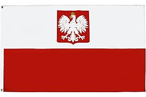 AZ FLAG Bandera de Polonia con águila, 90 x 60 cm, bandera polaca, 60 x 90 cm, poliéster ligero