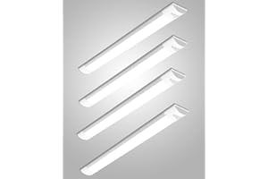 Bellanny LED Fluorescente 115cm, 40W 4800LM Lámpara LED de Techo, 6500K Blanca fría Neon Led Tubo, IP40 130°Ángul Luz de Garaje, LED Batten Light para Sala Oficina Taller Almacén Baño Cocina Barra,4pc
