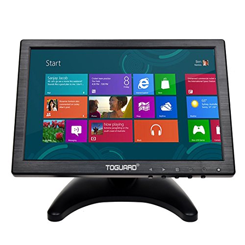 toguard 10.1&nbsp;Inch IPS Screen Color Ultra Thin HD 1280&nbsp;* 800&nbsp;V&iacute;deo Monitor Pantalla BNC/AV/HDMI/VGA/USB Video Input Earphone Output Monitor Screen with 175&nbsp;Degree Viewing Angle, Built-in Speaker