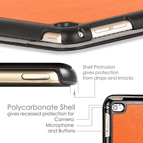 Forefront Cases® Neue Leder Hülle / Tasche / Case / Cover für Apple iPad Air 2 / 2nd Generation (Oktober 2014) – Rundum-Geräteschutz und intelligente Auto-Sleep-Wake-Funktion mit 3-JAHRES-GARANTIE VON FOREFRONT CASES – inkl. Eingabestift - 7