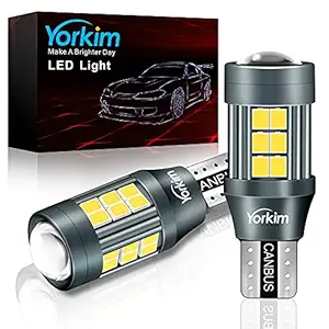 Yorkim 921 led reverse lights, canbus 912 LED Bulb T15 led backup Lights 3600 Lumens 2835 27-SMD W16W 912 Replacement for led Reverse Lights Backup Lights Cargo Lights, 6000K Xenon White, pack of 2