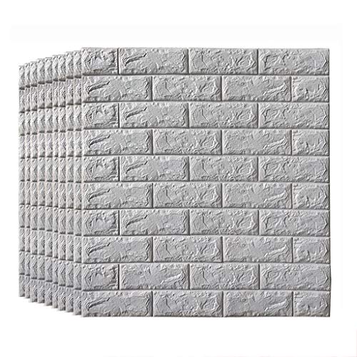 GLL-qianzhi 10PCS 77X70cm Papel Pintado Blanco del Ladrillo, El Panel De Pared 3D, Papel Pintado Autoadhesivo De La Etiqueta Engomada De La Pared De La Espuma DIY DIY del Ladrillo 3D