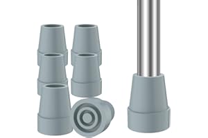 supregear Gumowe tuleje (6-pak), wymienne gumowe zaślepki 19 mm do laski spacerowej i patyczków, akcesoria do podkładek, szare