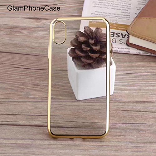 By channeltoys - Coque pour iPhone X (case) - pour Apple iphone X - silicone transparent et or