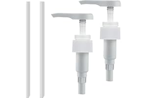 WLVINSON 2 Stück Dosierpumpen für 1L Flaschen,Weiße Pumpspender mit Integrierten Trinkstöpseln,Kompatibel zu Best Body Nutrition Vital Drink,Wiederverwendbar für Sirup Oder Shampoo,Langen und Kurzen Schläuchen