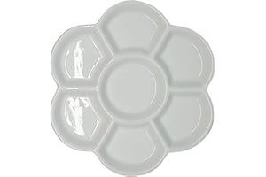 HEHGLNG 1Pc Watercolor Paint Palette Tray Water Color Palletes Washable Paint Ceramic Paint Palette Porcelain Watercolor Palette for Artist Watercolor Painting Palettes and Palette Cups（White）