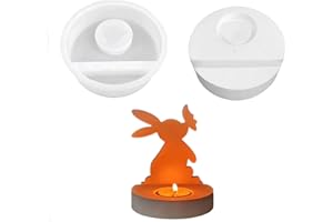 ‎ALEFBET Silikonformen Gießformen Kerzenhalter, DIY Kombination Silikonform Kerzenhalter, Neue Ideen Gießform kerzenhalter, Gipsformen zum Gießen (Sockel-Rund)