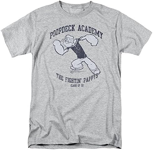 Popeye Poopdeck Academy Mens Short Sleeve Shirt ATHLETIC HEATHER 4X