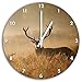 Produktbild Rotwild Hirsch im Nebel, Wanduhr Durchmesser 30cm mit weißen spitzen Zeigern und Ziffernblatt, Dekoartikel, Designuhr, Aluverbund sehr schön für Wohnzimmer, Kinderzimmer, Arbeitszimmer