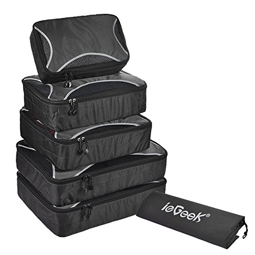 Preisvergleich Produktbild ieGeek Packtasche Set Wasserdicht Beutel 6 Set Verpackungswürfel, langlebig Bag Aufbewahrungstaschen Kompressionstaschen Verpackungsset mit Wäsche Tragekoffer Gepäck Rücksack Aufbewahrungsset