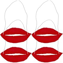 Lustige Würstchenlippen-Requisite – Rotes 3D-Lippenkostüm Für Partys, Halloween, Hochzeit & Tanz
