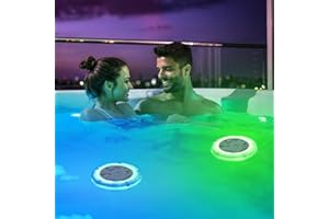 Solaire Lumière LED Submersible, Éclairage IP68 Lampes Sous-Marines Multi-couleur,Lumières de Baignoire Étanche, lumière de piscine avec capteur de lumière,pour Aquarium Baignoire Piscine Jardin