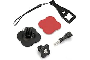 ARYIMYDP Kit de Accesorios para Cámara Deportiva, Soporte Adhesivo Universal para GoPro Hero 12/11, Insta360 X3 X4, Soporte para Casco, Compatible con Superficies Curvas, para Surf, Moto, Bicicleta