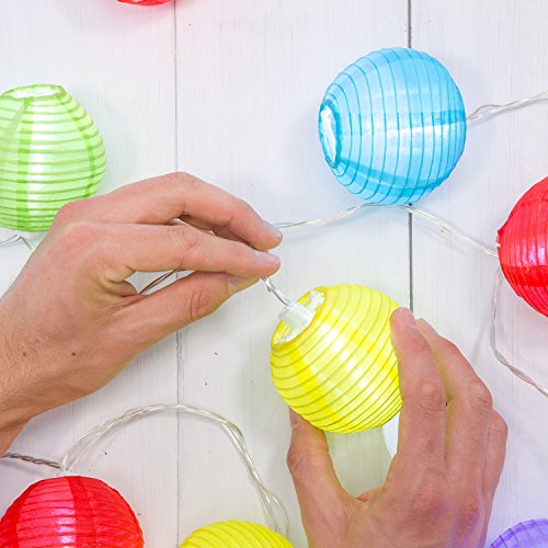 20er Lampion LED Lichterkette bunt Innen Außen Lights4fun - 4