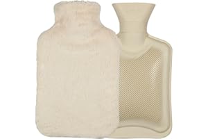 QIGUI Groß Wärmflasche 2L, Plüsch Wärmeflasche mit Bezug Flauschig, Wärmflaschen mit Handwärmer,Hot Water Bottle with Zipper Cover für Erwachsene & Kinder Abend Winterheizung Kuschelig Bettflasche Warm