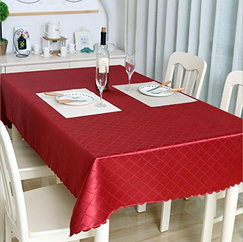 Luxury polyester dustproof Tablecloths High quality jacquard brocade Table cloth red 140 * 200cm , red wine , 140*180cm