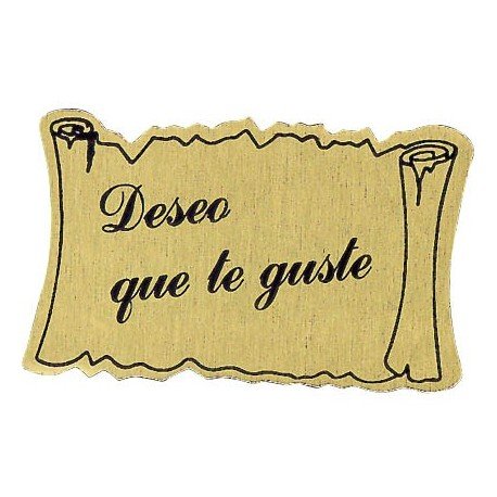 ETIQUETAS FELICIDADES -DESEO QUE TE GUSTE -ROLLO DE 450 ETIQUETAS