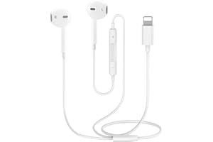 BABBLEICE iPhone Wired Lightning Headphones, [MFi Certified] In-Ear Earbud Earphones Built-in Microphone Volume Control Audio HiFi Stereo Sound Noise Canceling Music Headset for iPhone 14/13/12/SE/11/XR/X/8/7