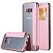 Produktbild Galaxy S8 Plus Hülle,Galaxy S8 Plus Case, Snewill Ultra Slim View Window Shiny Bling Glitter Flip Case with Touch Metal Bar & Clear Soft TPU Back Cover for Samsung Galaxy S8 Plus - Pink