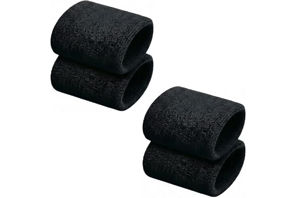 4 stycken svettband handled svart 8 x 8 cm, ventilerande svettband för män och kvinnor, elastiskt svettband set för fitness