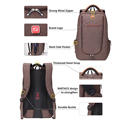 Soarpop 14 Zoll Laptop-Rucksack, Wasserdichter Abriebfester Business Rucksack, Multifunktionsrucksack - 4