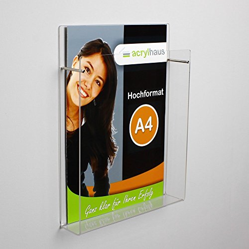 Din A4 Wandprospekthalter im Hochformat aus Acrylglas - 2