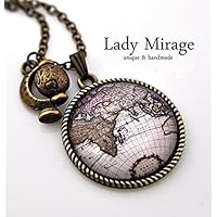 Weltkarte Bronze Kette