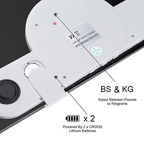 Thinp Waage Personenwaage Fettwaage LED Digital für Badezimmer -Maßnahmen Körperfett , Wasser, Muskeln, Knochen, Kalorien- & BMI (Kg/St/Lb) - 5