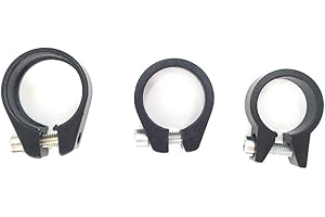 GENERIES 3 Pcs Bike Seatpost Clamps Bicycle Lock Seat Clamp Black Aluminium Alloy 31.8mm 28.6mm 25.4mm for Mountain Folded Road Bicycle