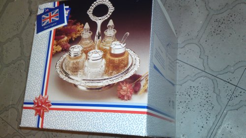 Versilbertes Menage Set mit Stand - 3