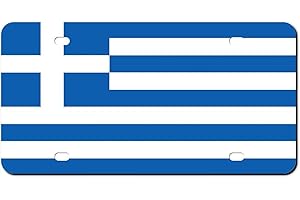 Higoss Marco de matrícula de la bandera de Grecia, placa de matrícula de metal de aluminio frontal, placa de matrícula de automóvil, marco decorativo de la cubierta de la placa de matrícula de 6 x 12