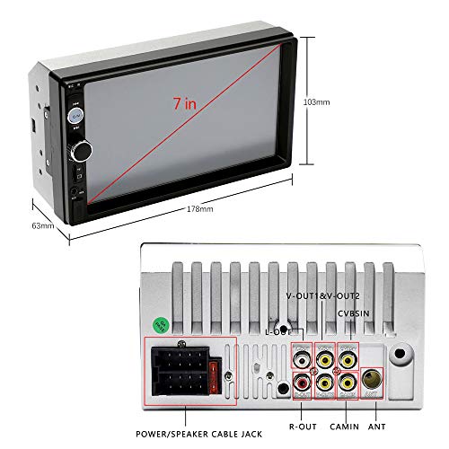 17,8 cm Doppel Din Auto Radio Audio Bluetooth Touch MP5 Player USB FM Android Telefon Spiegel Link Entertainment Multimedia Stereo + 4 LED Mini Rückfahrkamera mit Lenkradfernbedienung – Bild 3