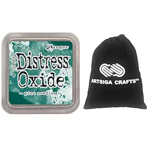 Ranger Ink Tim Holtz Distress Oxides Ink Pad Pine Needles 1-Pack Bundled with 1 Artsiga Crafts Small Project Bag