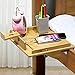 Produktbild Bettregal für Etagenbett & Hochbett, Bambusbett Caddy Shelf Organizer mit Uhr & Kopfhörerhalter für Studentenwohnheim, Kids & Student Nightstand Tray für Laptop, Telefon, Getränk, Bücher (Natural)