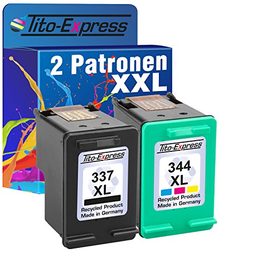 PlatinumSerie® Set 2x Druckerpatrone für HP 337 XL HP 344 XL Officejet 100 150 Mobile H470 Pro K7100