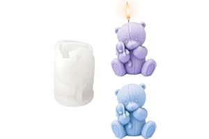 SUXGUMOE Stampo in silicone 3D, forma di orsacchiotto, stampo fai da te, per candela, sapone, argilla polimerica, decorazione per la casa, regalo di San Valentino